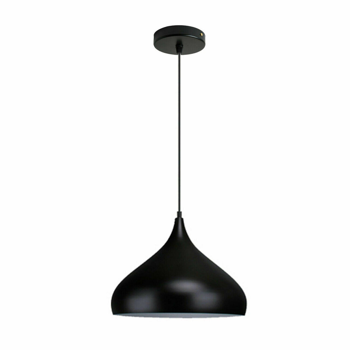 Industrial Pendant Light – Black Holder, Shade or Cage Options, E27 - Black, Beat 31.5 cm Black, Without Bulb