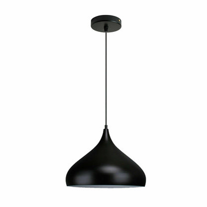 Industrial Pendant Light – Black Holder, Shade or Cage Options, E27 - Black, Beat 31.5 cm Black, Without Bulb