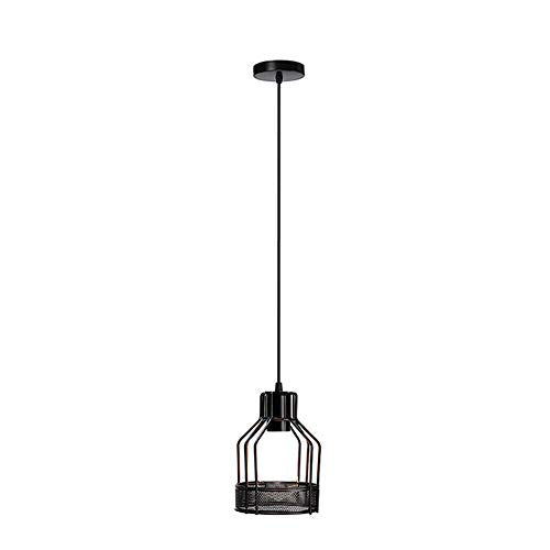 Industrial Pendant Light – Black Holder, Shade or Cage Options, E27 - Black, Bird Cage Black, Without Bulb