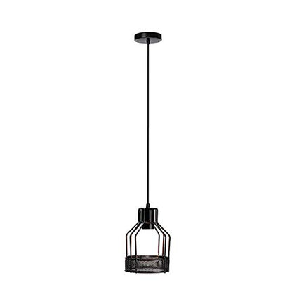 Industrial Pendant Light – Black Holder, Shade or Cage Options, E27 - Black, Bird Cage Black, Without Bulb