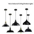 Industrial Pendant Light – Black Holder, Shade or Cage Options, E27