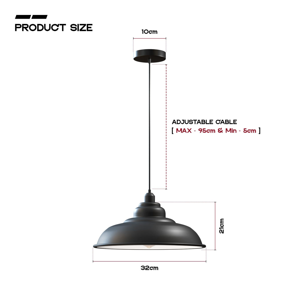 Industrial Metal Pendant Light 32 cm – Cyan Blue, E27 - photo 2