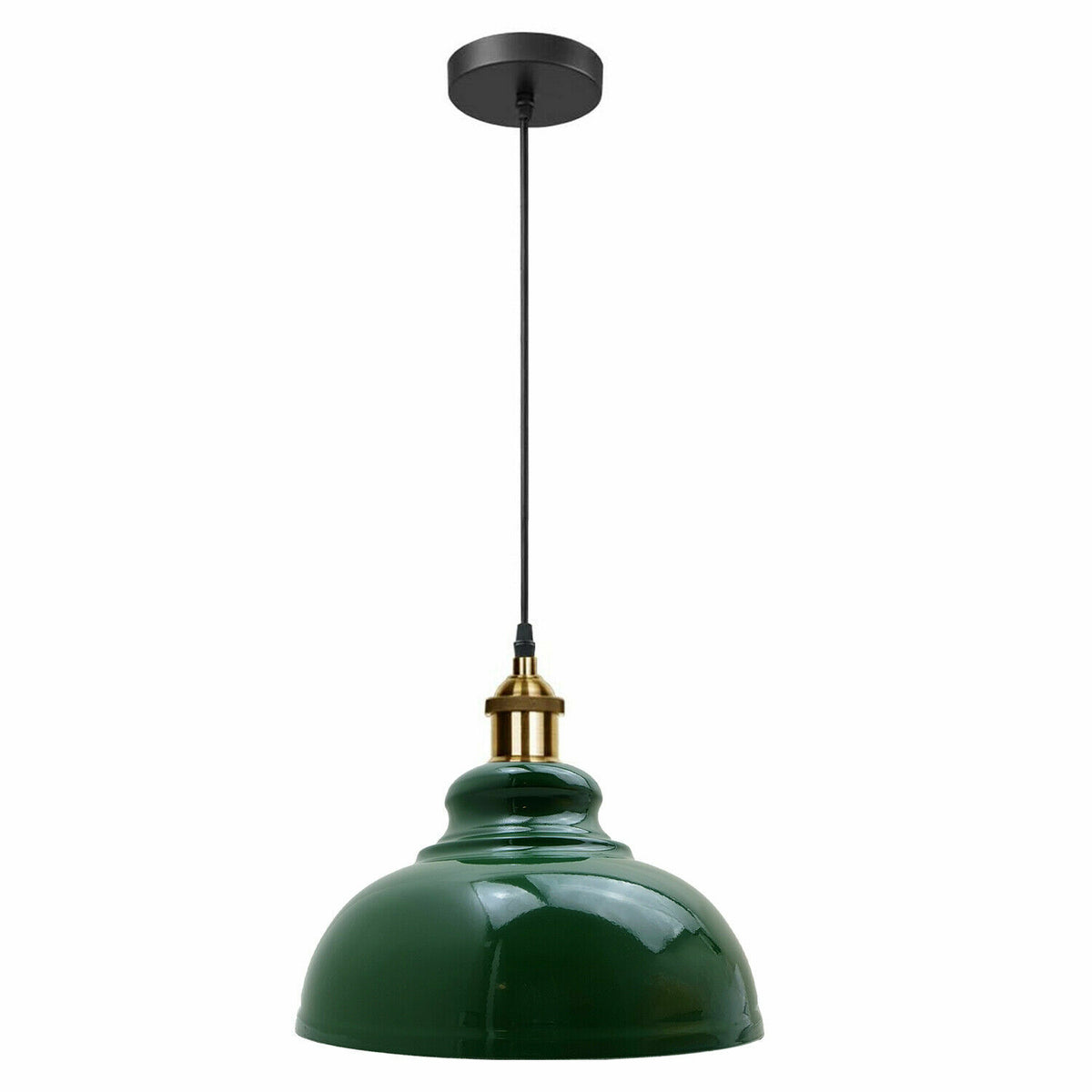 Industrial Metal Pendant Light – Dome, Flat or Cone Shade, E27 - photo 15