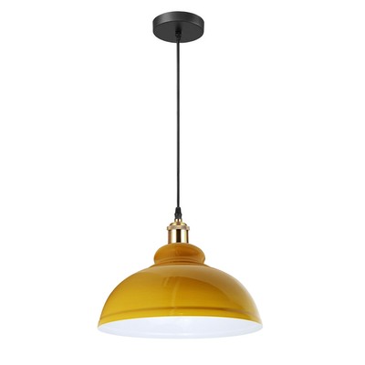 Industrial Metal Pendant Light – Dome, Flat or Cone Shade, E27 - photo 16