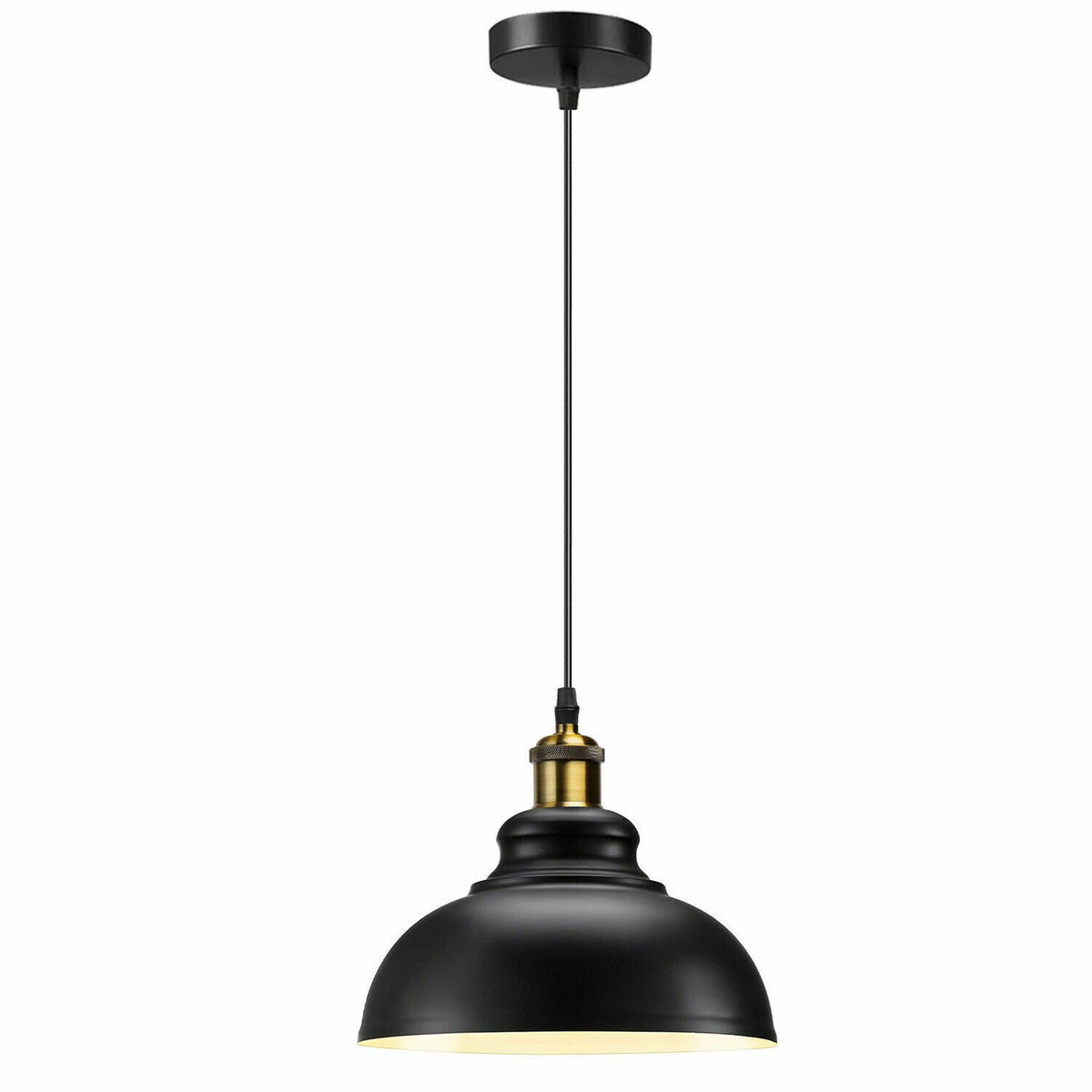 Industrial Metal Pendant Light – Dome, Flat or Cone Shade, E27 - photo 18