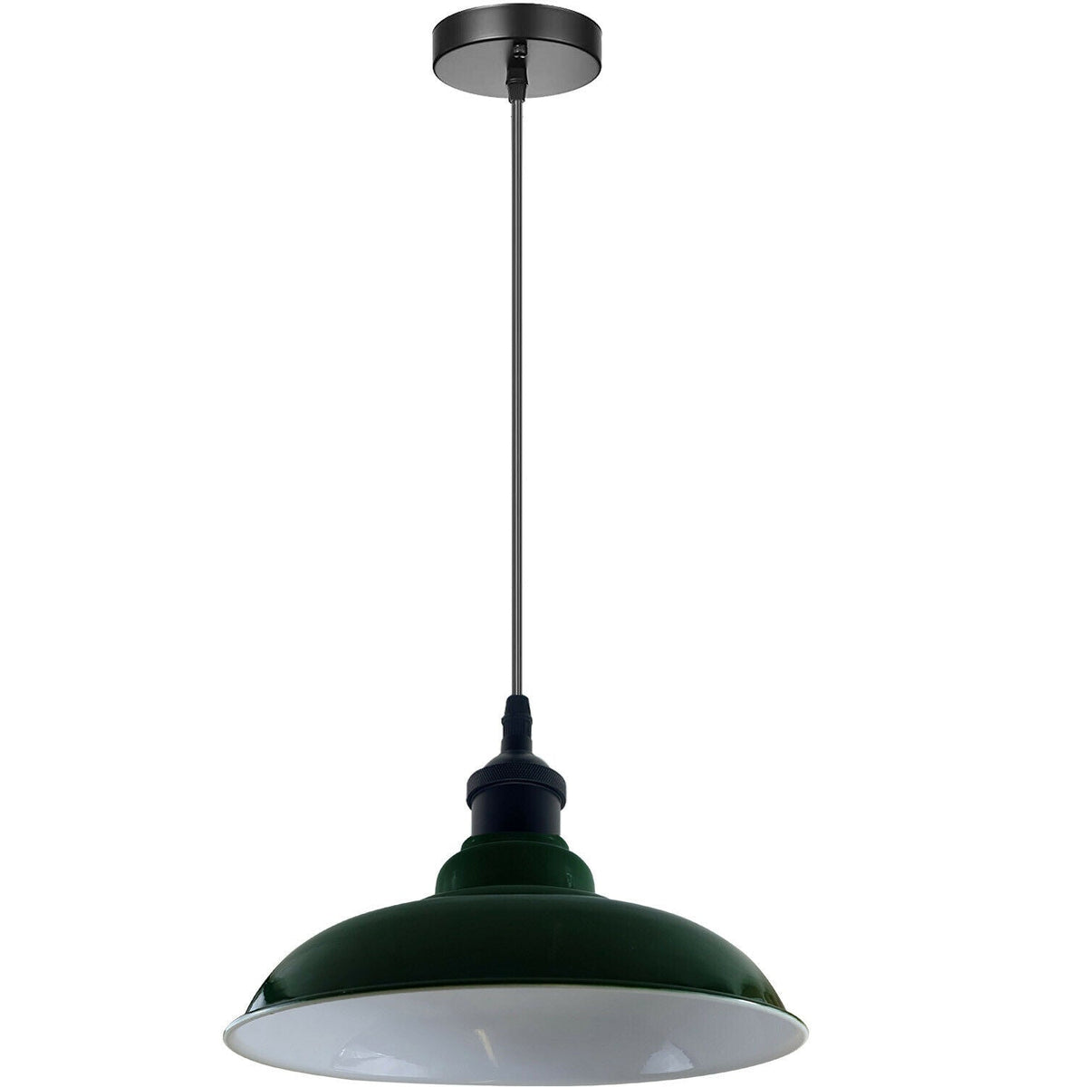 Industrial Metal Pendant Light – Dome, Flat or Cone Shade, E27 - photo 85