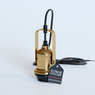 Industrial Stirrup Lamp Holder Pendant Set – Black or Brass, E27 - photo 3