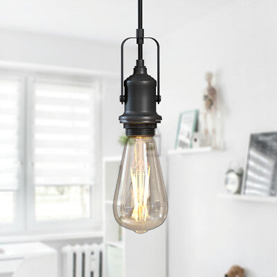 Industrial Stirrup Lamp Holder Pendant Set – Black or Brass, E27