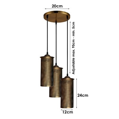 3-Light Pendant Cluster – Cylinder Cage, Dome or Diamond Cage - photo 2