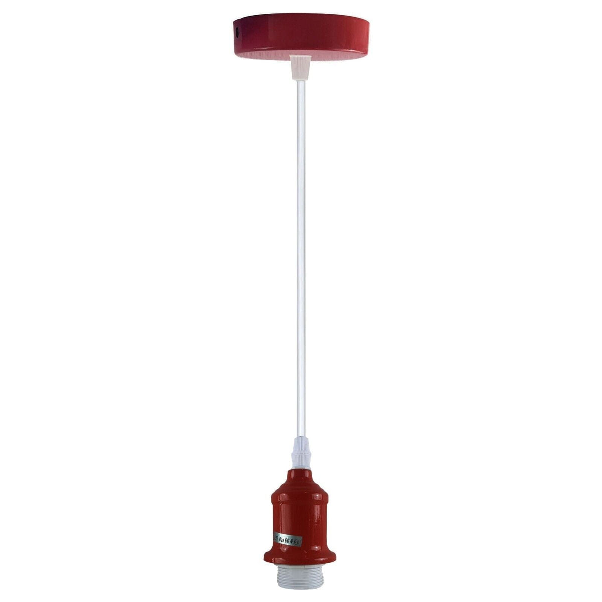 3-Light Industrial Pipe Ceiling Light – Shades or Cages, E27 - Rustic Red, Diamond Cage Black, Black Shade DT, Without Bulb