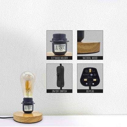 Industrial Plug-In Table Lamp Black E27 - photo 5