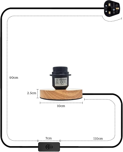 Industrial Plug-In Table Lamp Black E27 - photo 6