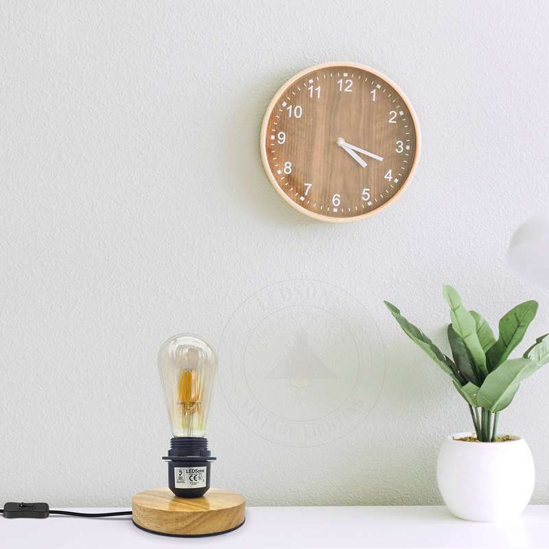 Industrial Plug-In Table Lamp Black E27