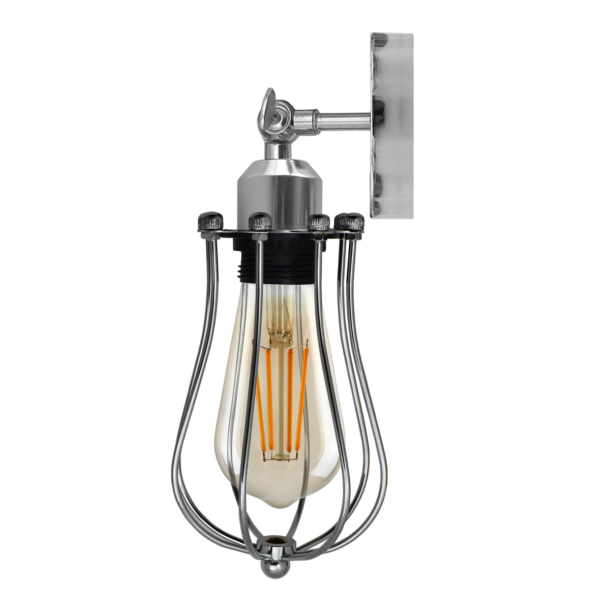 Adjustable Cage Light – Ceiling or Wall, E27, Chrome or Rose Gold - photo 4