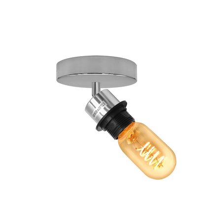 Adjustable Cage Light – Ceiling or Wall, E27, Chrome or Rose Gold - Chrome, No Shade, Without Bulb