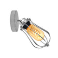 Adjustable Cage Light – Ceiling or Wall, E27, Chrome or Rose Gold - Chrome, Round Cage Chrome, ST45 LED Bulb 4W