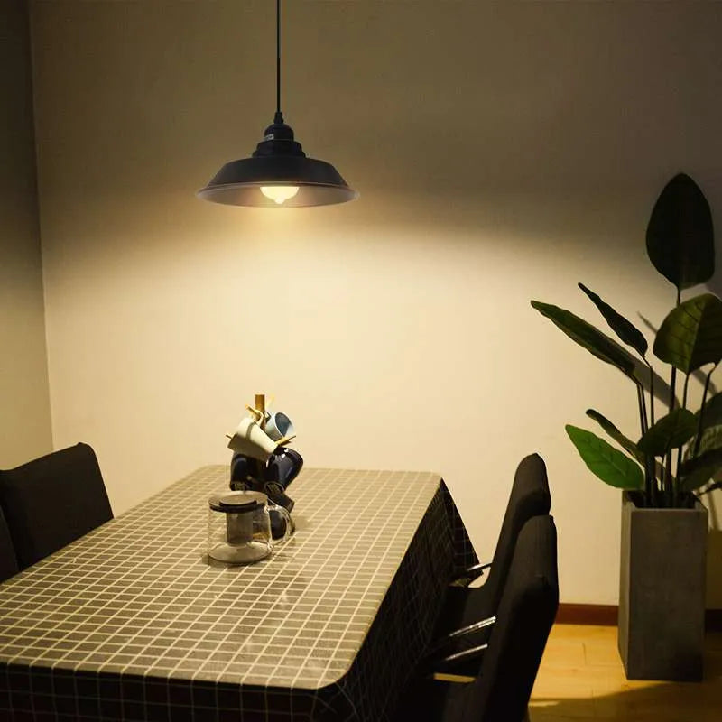 Industrial Pendant Light – Black & Gold Line Shade, 22 cm, E27 - photo 3
