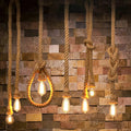 Hemp Rope Pendant Light – 1 m Knotted Rope, Black Rose, E27