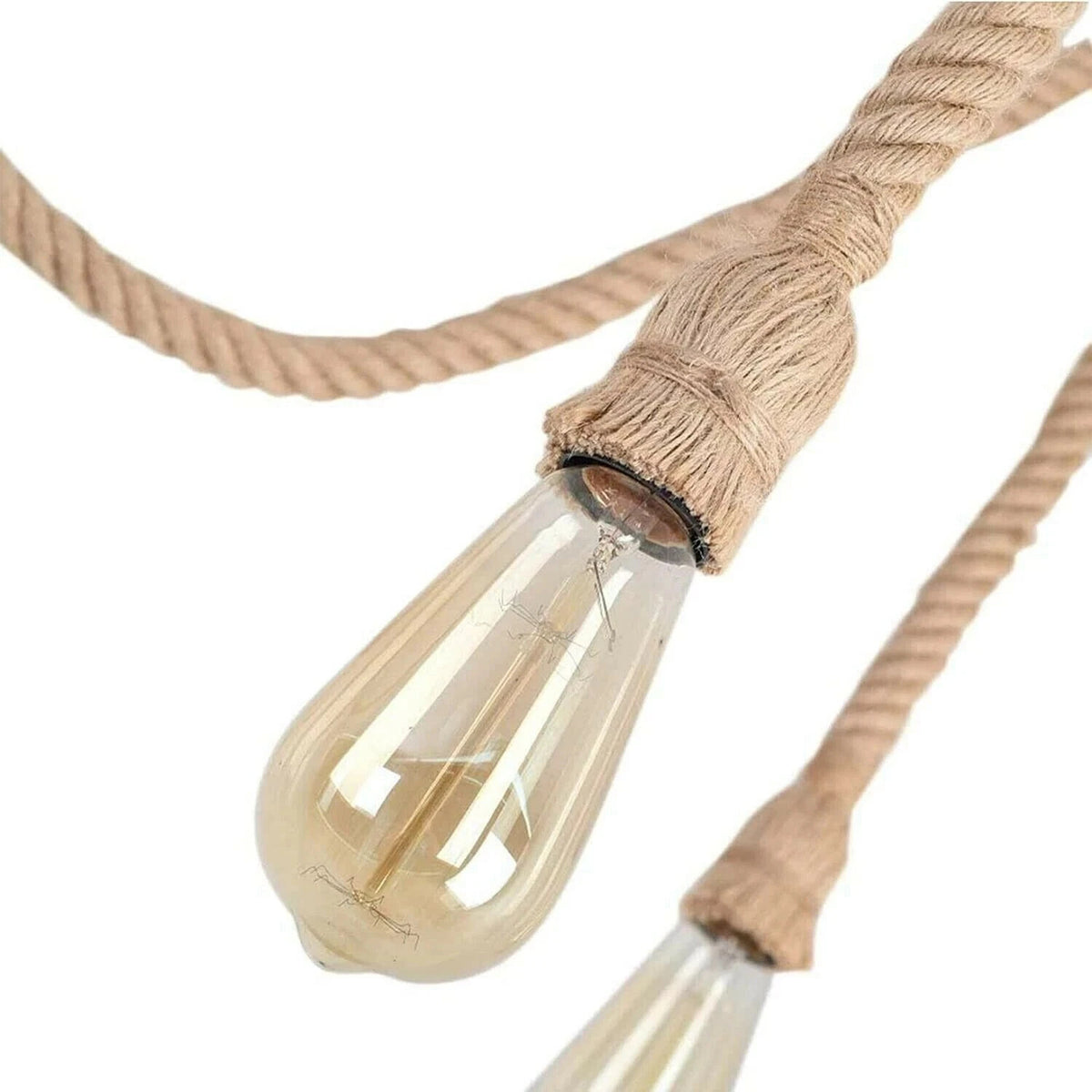 5-Light Hemp Rope Spider Pendant – Ceiling Hooks, E27 - photo 4