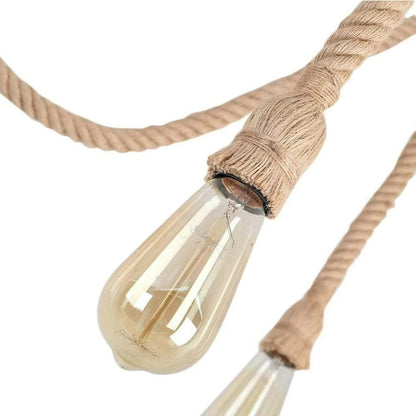 5-Light Hemp Rope Spider Pendant – Ceiling Hooks, E27 - photo 4