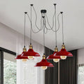 5-Light Spider Pendant – Metal Shades or Cages, Many Colours, E27