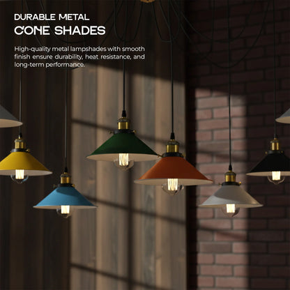 8-Light Spider Pendant – Multi-Colour 22 cm Cone Shades, E27 - photo 9