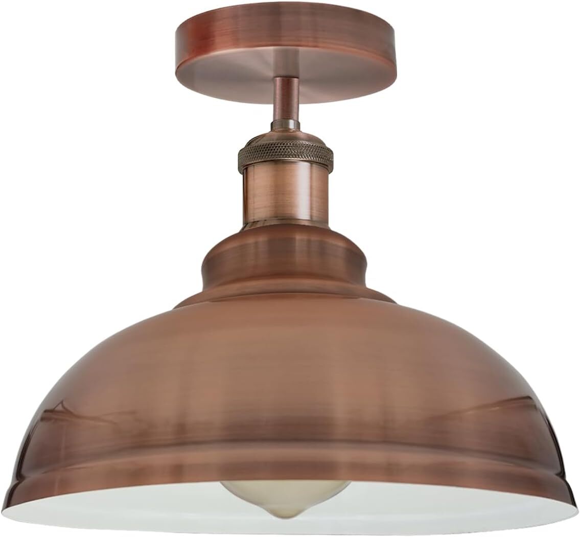 Curvy Dome Semi-Flush Ceiling Light – 15 Colours or Glass, E27 - photo 21