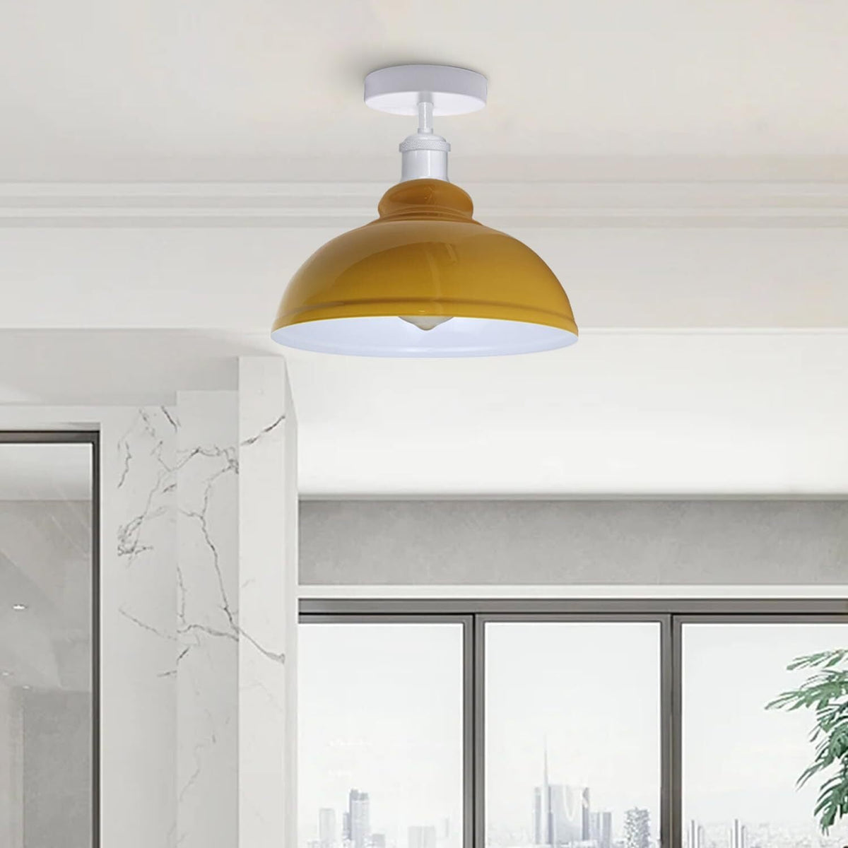 Curvy Dome Semi-Flush Ceiling Light – 15 Colours or Glass, E27 - photo 3
