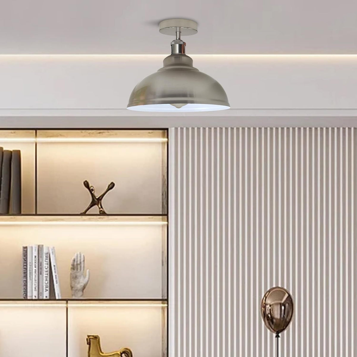 Curvy Dome Semi-Flush Ceiling Light – 15 Colours or Glass, E27 - photo 4