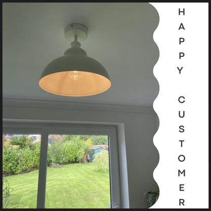 Curvy Dome Semi-Flush Ceiling Light – 15 Colours or Glass, E27 - photo 7
