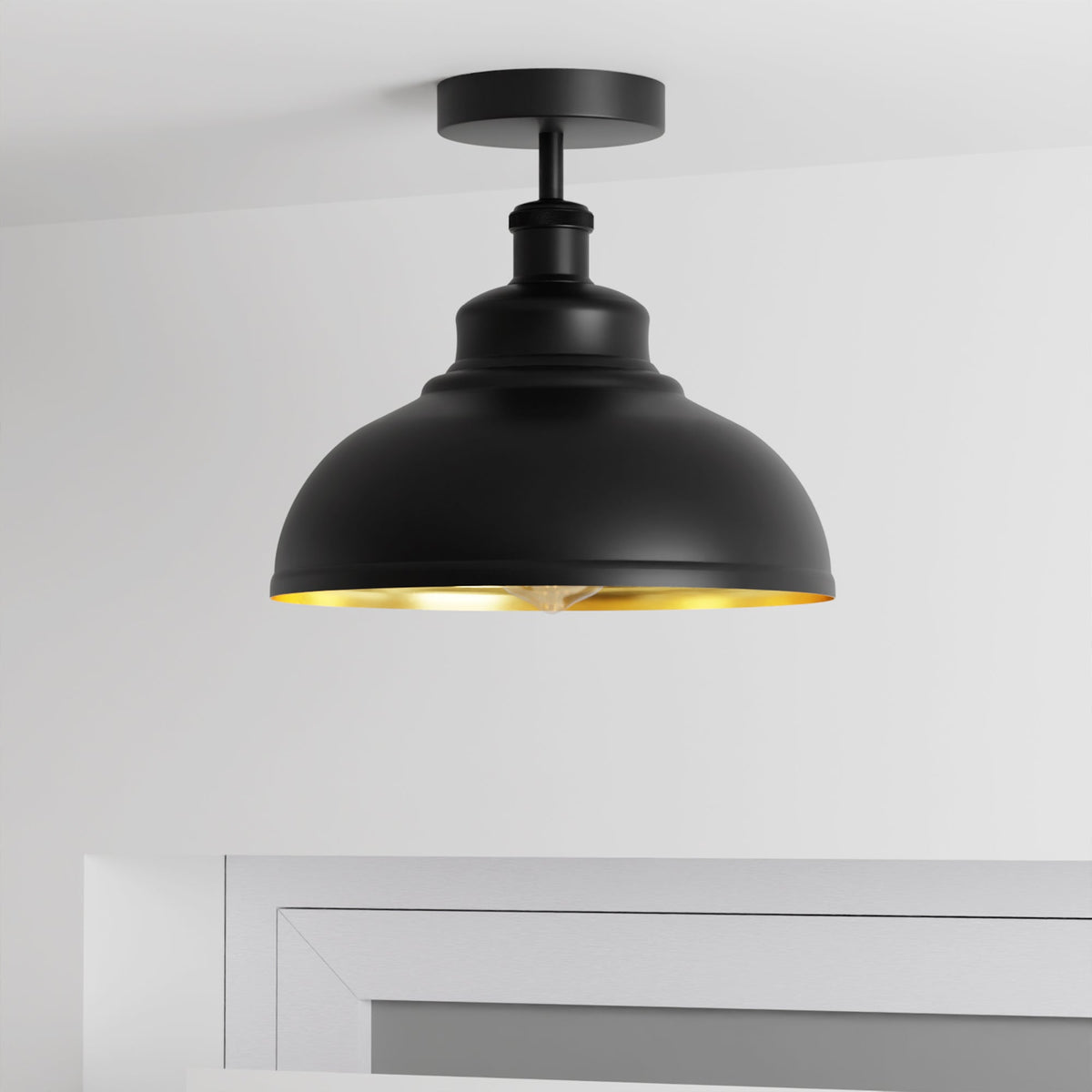 Curvy Dome Semi-Flush Ceiling Light – 15 Colours or Glass, E27 - photo 8