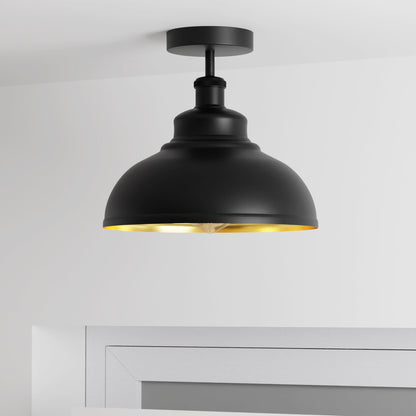Curvy Dome Semi-Flush Ceiling Light – 15 Colours or Glass, E27 - photo 8