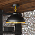 Curvy Dome Semi-Flush Ceiling Light – 15 Colours or Glass, E27 - Black, Curvy 29 cm Black & Gold, Black Rose, Without Bulb