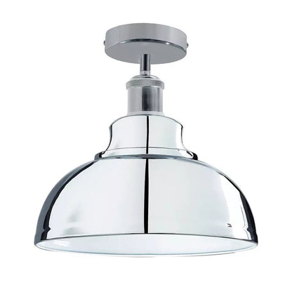 Curvy Dome Semi-Flush Ceiling Light – 15 Colours or Glass, E27 - Chrome, Curvy 29 cm Chrome, Without Bulb