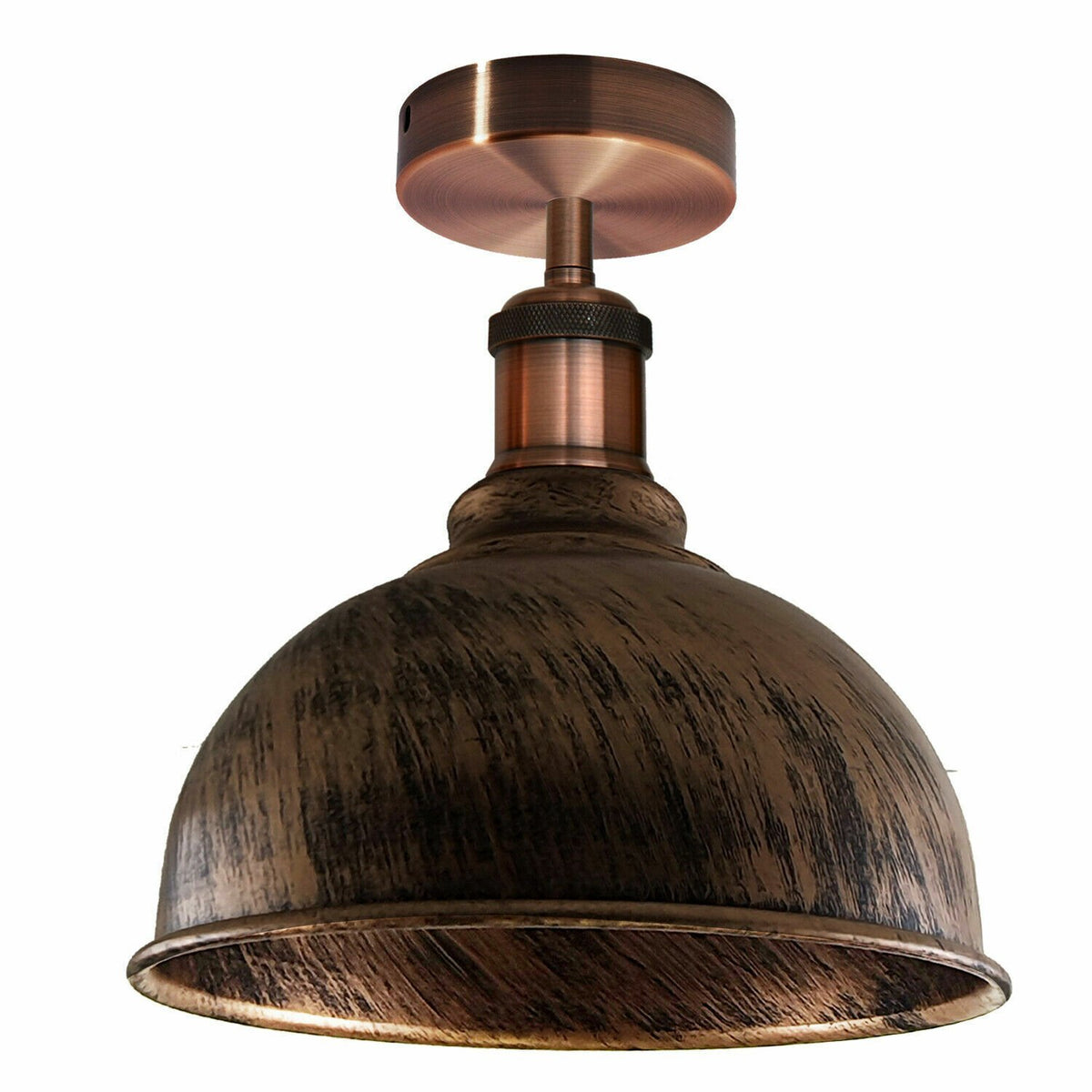 Curvy Dome Semi-Flush Ceiling Light – 15 Colours or Glass, E27 - Copper, Curvy 21 cm Brushed Copper, Without Bulb