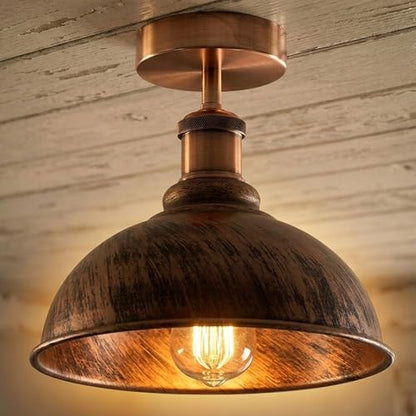 Curvy Dome Semi-Flush Ceiling Light – 15 Colours or Glass, E27 - photo 23