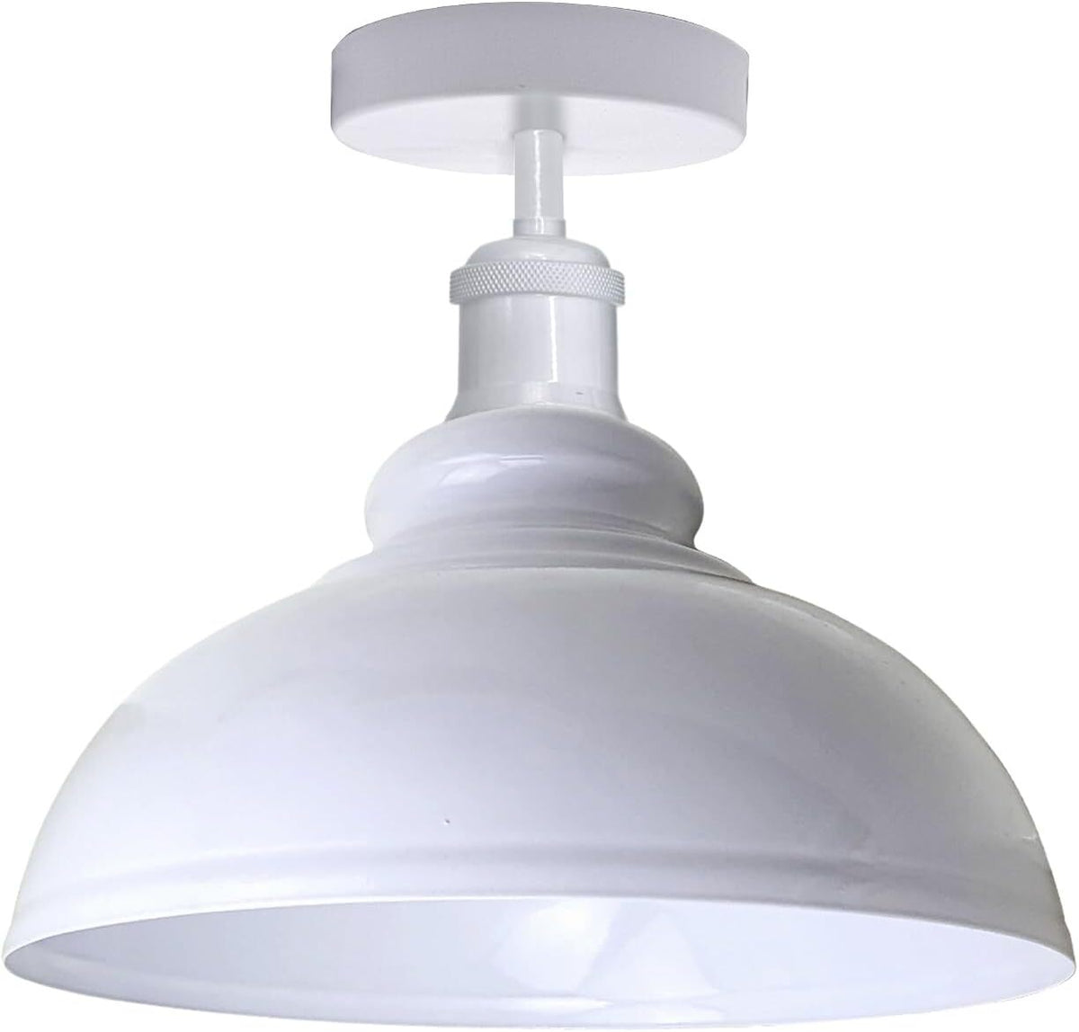 Curvy Dome Semi-Flush Ceiling Light – 15 Colours or Glass, E27 - White, Curvy 29 cm White, Without Bulb