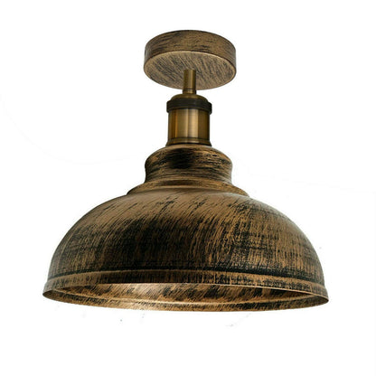 Curvy Dome Semi-Flush Ceiling Light – 15 Colours or Glass, E27 - Yellow Brass, Curvy 29 cm Brushed Copper, Copper Rose, Without Bulb