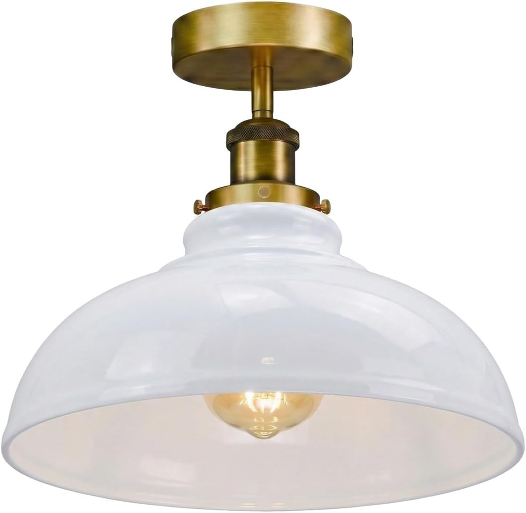 Curvy Dome Semi-Flush Ceiling Light – 15 Colours or Glass, E27 - photo 33