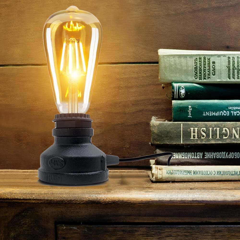 Industrial-Style Lamp Retro Water Pipe Design with 1.5m UK Cable - photo 6