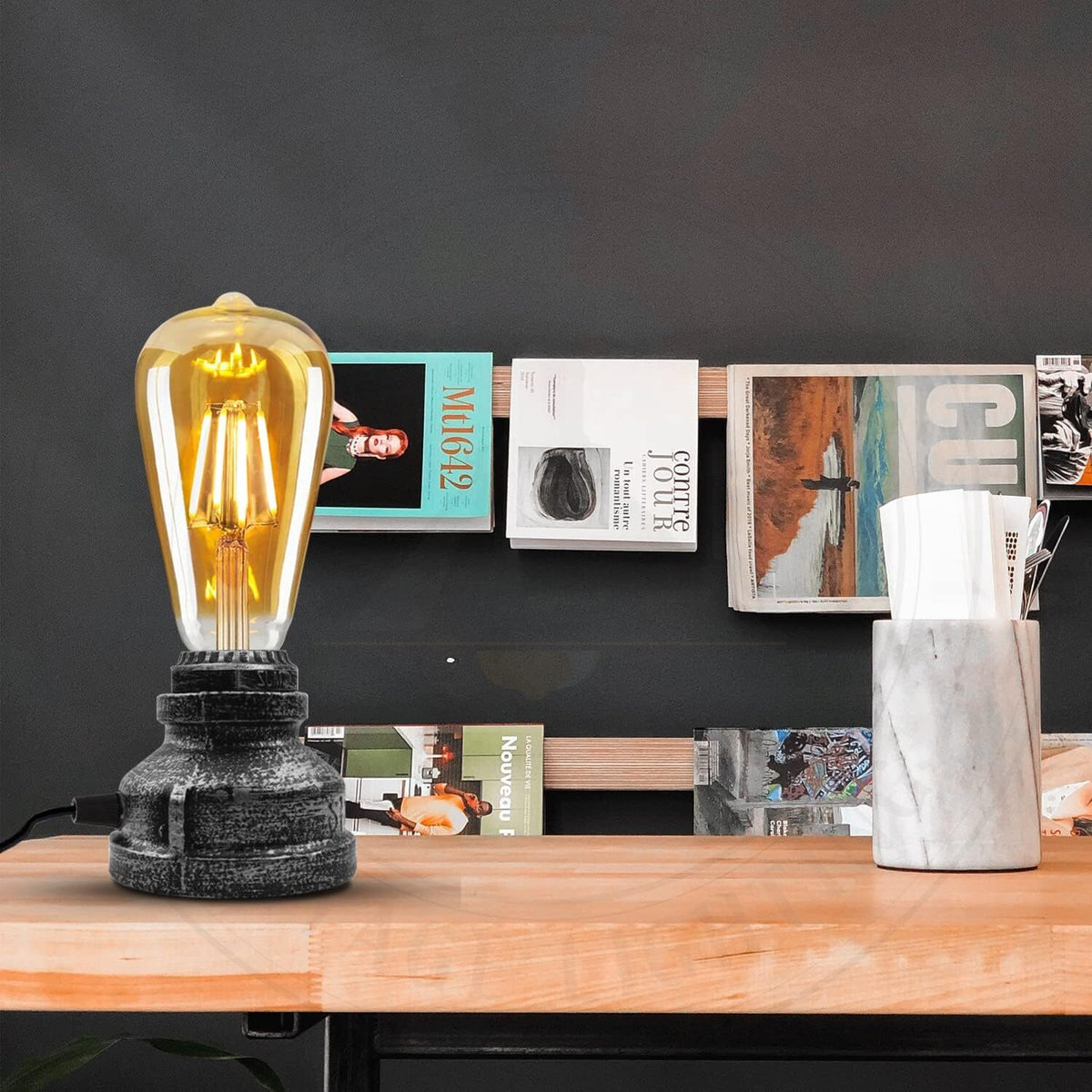 Industrial-Style Lamp Retro Water Pipe Design with 1.5m UK Cable - photo 9