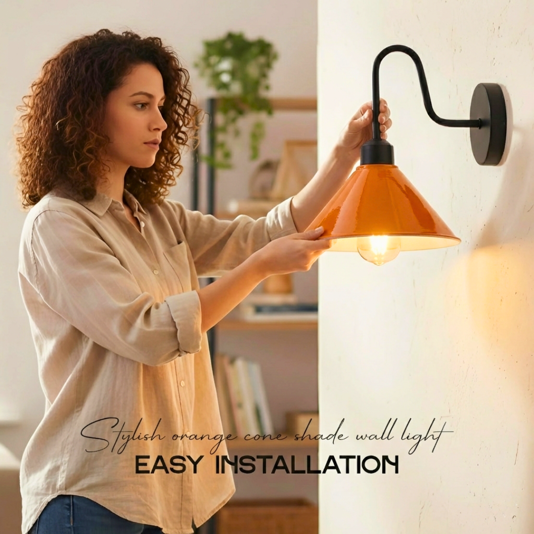 Industrial Swan Neck Wall Light Black with Shade – Flat, Small, Vintage Shades - photo 4