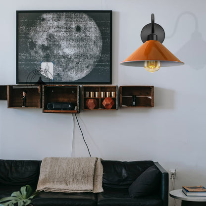 Industrial Swan Neck Wall Light Black with Shade – Flat, Small, Vintage Shades - photo 6
