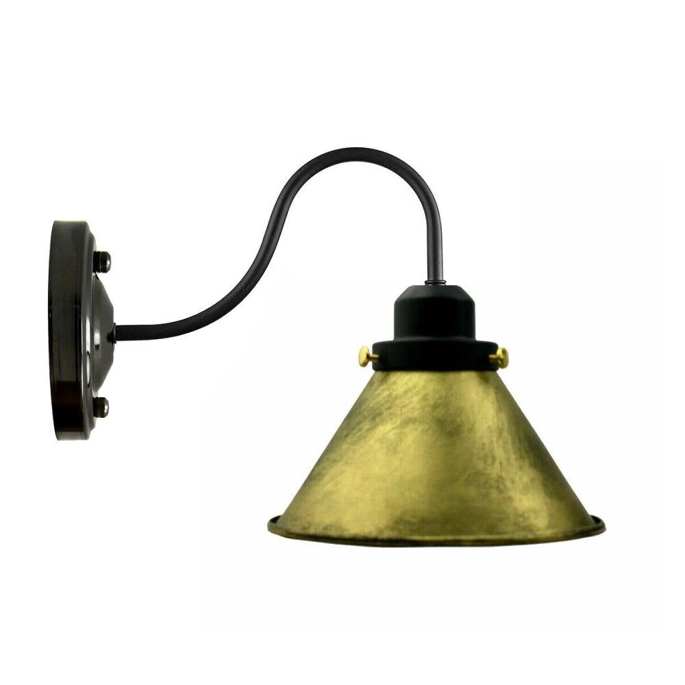 Industrial Swan Neck Wall Light Black with Shade – Flat, Small, Vintage Shades - photo 95