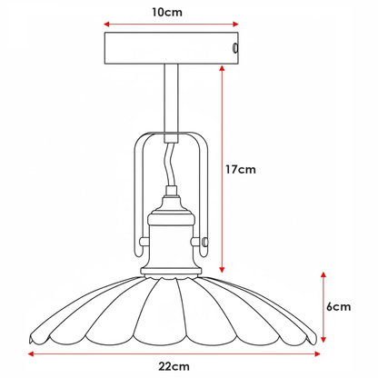 Swivel Semi Flush Light – Wall or Ceiling, Black, E27 - photo 2