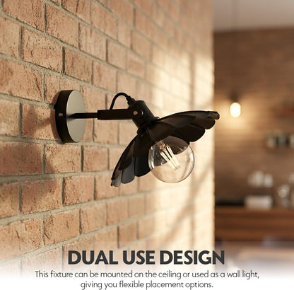Swivel Semi Flush Light – Wall or Ceiling, Black, E27 - photo 3