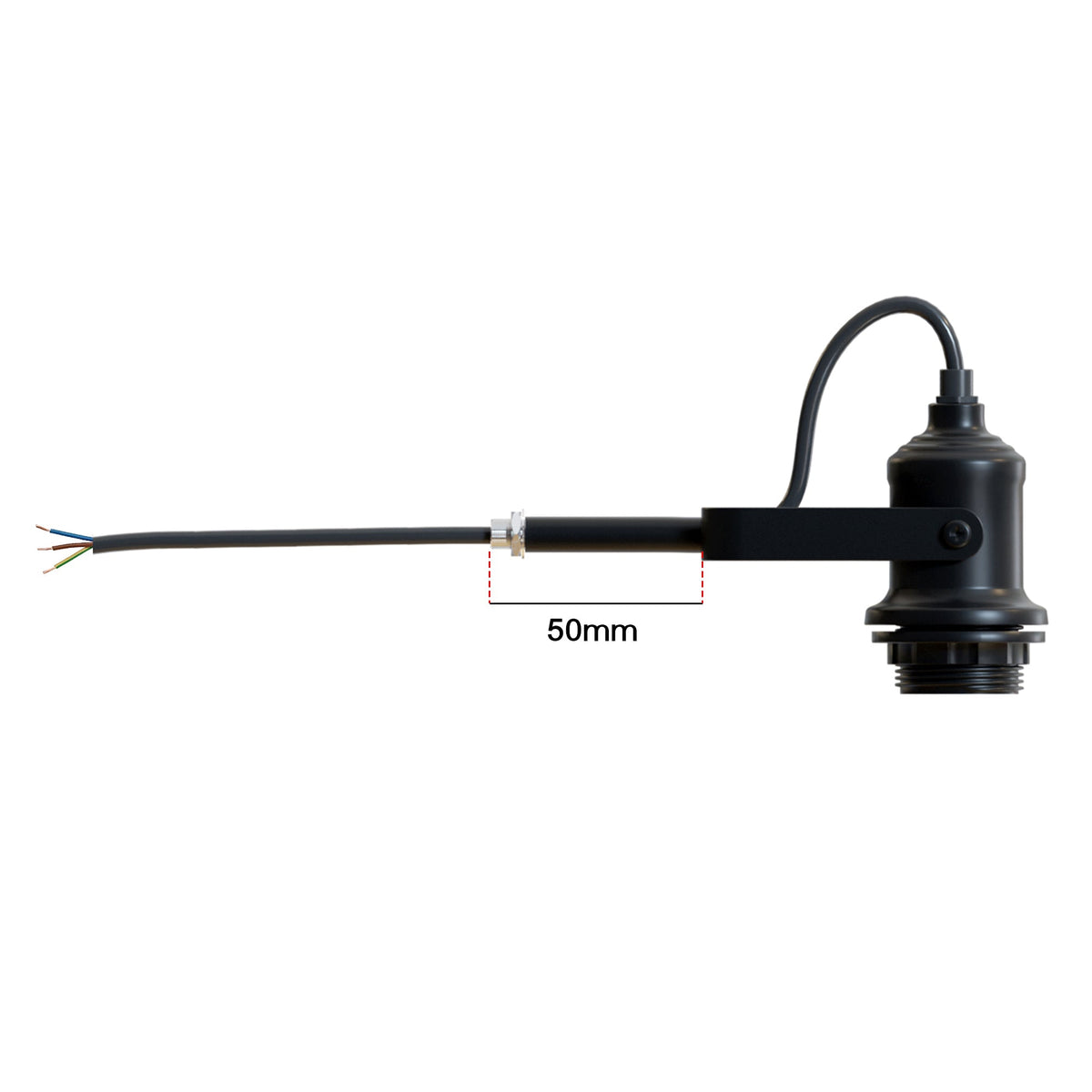Swivel Semi Flush Light – Wall or Ceiling, Black, E27 - Black, No Shade