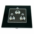 Industrial Toggle Light Switch Screwless – 1, 2 & 3 Gang - 3 Gang, Black