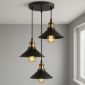 3 Light Cluster Pendant – Round Plate or Bar, 40+ Shade Choices, E27