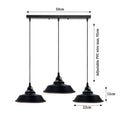 3-Light Vintage Dome Pendant – Round Plate or Bar, 8 Finishes